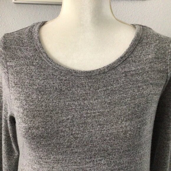 GAP Softspun Sweater Knit Heather Gray Marl Long Sleeve Swing Dress Size L - Picture 4 of 7